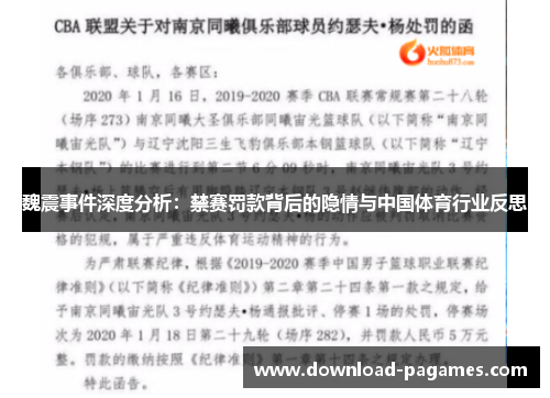 魏震事件深度分析：禁赛罚款背后的隐情与中国体育行业反思